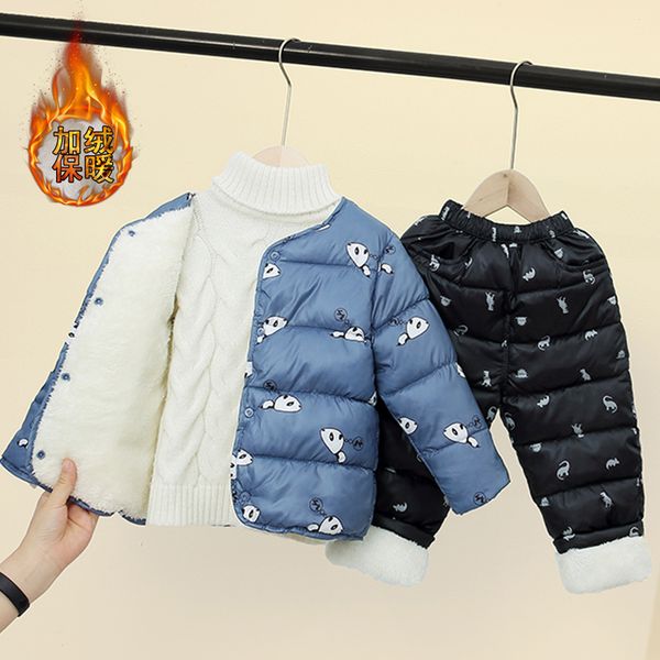 children's down jacket winter boys and girls thickened cotton padded clothes baby inner bladder two piece set for children, Blue;gray
children's down jacket winter boys and girls thickened cotton padded clothes baby inner bladder two piece set for children, Blue;gray