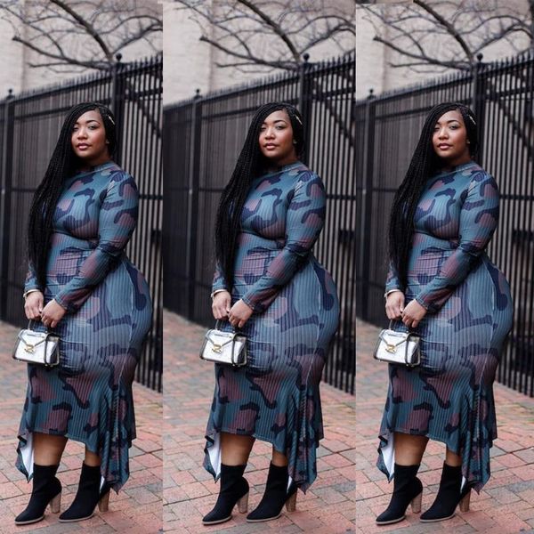 casual dresses style women dress fashion autumn oversize camouflage printing o-neck long sleeve bodycon ruffles party xl-5xl, Black;gray
casual dresses style women dress fashion autumn oversize camouflage printing o-neck long sleeve bodycon ruffles party xl-5xl, Black;gray