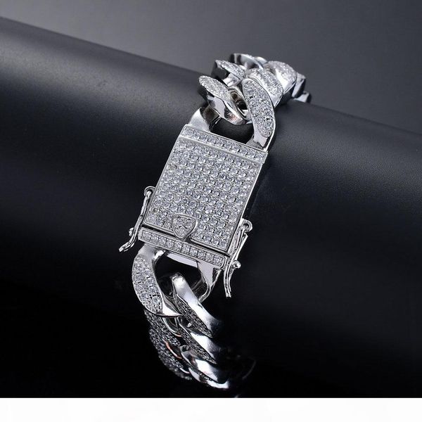 environment copper micro-inserts white diamond miami cuban chain bracelets mens women hiphop bling iced out bling jewelry 18mm, Black
environment copper micro-inserts white diamond miami cuban chain bracelets mens women hiphop bling iced out bling jewelry 18mm, Black