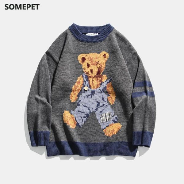 sweater men vintage teddy bear pattern acrylic o-neck hip hop streetwear harajuku 2020 autumn new sweter pullover male sweaters, White;black
sweater men vintage teddy bear pattern acrylic o-neck hip hop streetwear harajuku 2020 autumn new sweter pullover male sweaters, White;black