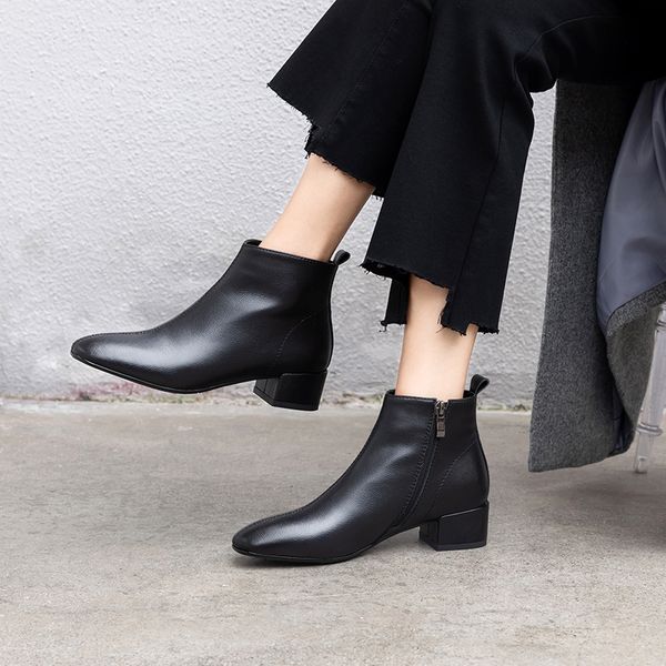 new form microfibre leather ankle women winter square fall high heels zipper toe-square foot woman mujer boots, Black
new form microfibre leather ankle women winter square fall high heels zipper toe-square foot woman mujer boots, Black