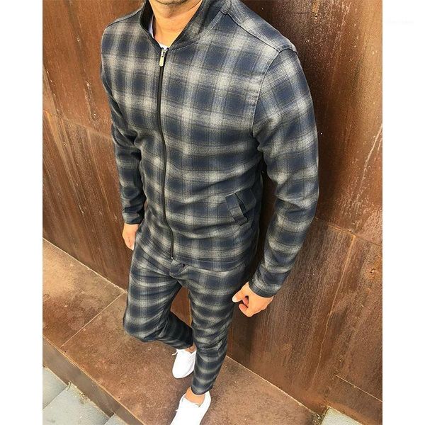 men's tracksuits fashion casual men suit men's 3d plaid sports slim-fit zipper stand collar jacket two piece set casual1, Gray
men's tracksuits fashion casual men suit men's 3d plaid sports slim-fit zipper stand collar jacket two piece set casual1, Gray