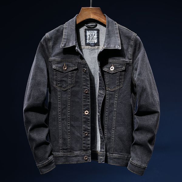 2020 new autumn classic style men's black elasticity denim jacket fashion casual cotton jeans coat male brand clothes lj201013, Black;brown
2020 new autumn classic style men's black elasticity denim jacket fashion casual cotton jeans coat male brand clothes lj201013, Black;brown