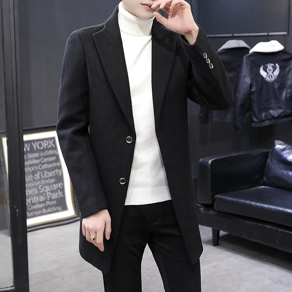 men's wool & blends sell autumn winter business casual trench overcoat windbreaker solid color slim long jacket coat, Black
men's wool & blends sell autumn winter business casual trench overcoat windbreaker solid color slim long jacket coat, Black
