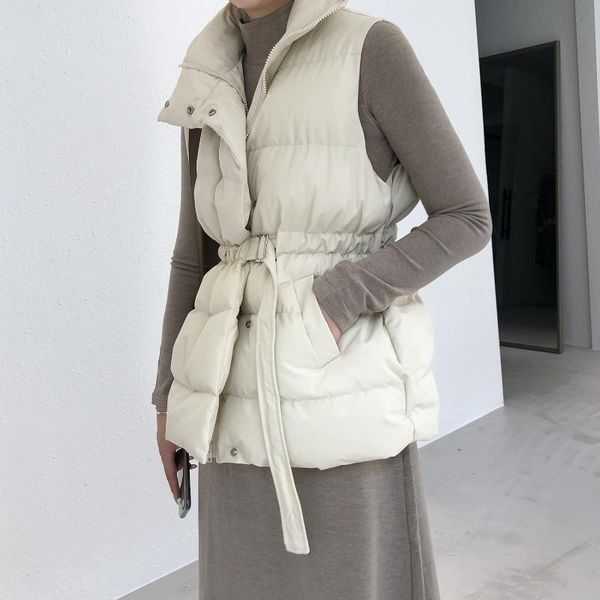 women's vests autumn winter solid loose vest drawstring stand collar long jacket cotton padded windproof warm waistcoat, Black;white
women's vests autumn winter solid loose vest drawstring stand collar long jacket cotton padded windproof warm waistcoat, Black;white