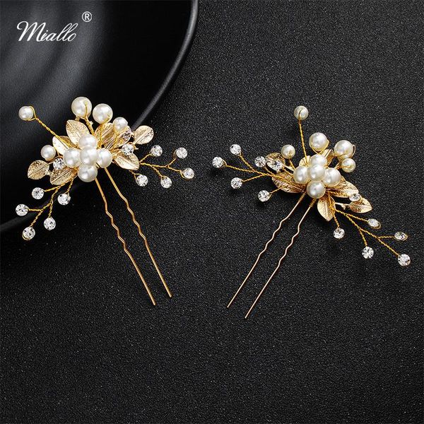 miallo 2pcs/lot handmade pearls austrian crystal bridal hairpins clips gold color leaf wedding hair accessories jewelry, Golden;silver
miallo 2pcs/lot handmade pearls austrian crystal bridal hairpins clips gold color leaf wedding hair accessories jewelry, Golden;silver