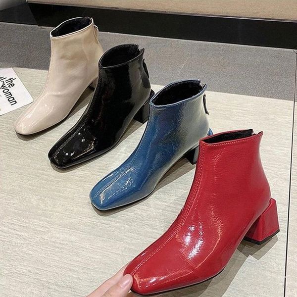 women's short boots pu zipper ladies elegant square toe mid heels shoes female ankle boots with fur fashion 2020 autumn winter #c710, Black
women's short boots pu zipper ladies elegant square toe mid heels shoes female ankle boots with fur fashion 2020 autumn winter #c710, Black