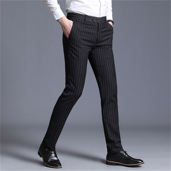 2020 men business casual fashion suit formal men's trousers stripe straight pants dressed e2wn, Black
2020 men business casual fashion suit formal men's trousers stripe straight pants dressed e2wn, Black