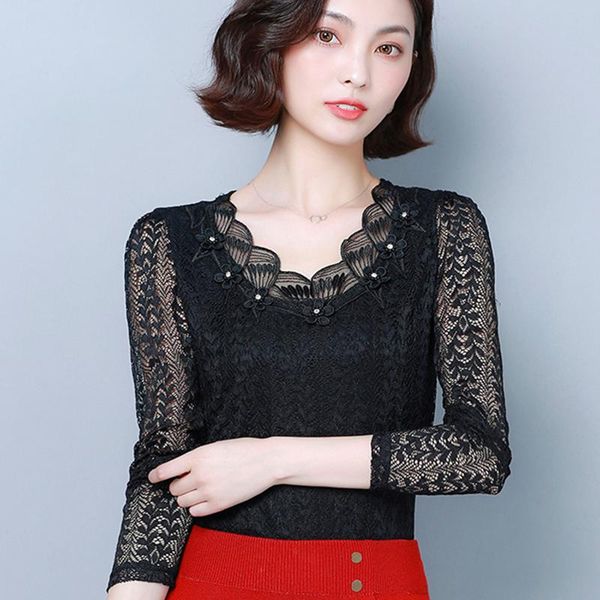 women's blouses & shirts women spring summer style lace lady casual slim o-neck black thin blusas dd8148, White
women's blouses & shirts women spring summer style lace lady casual slim o-neck black thin blusas dd8148, White