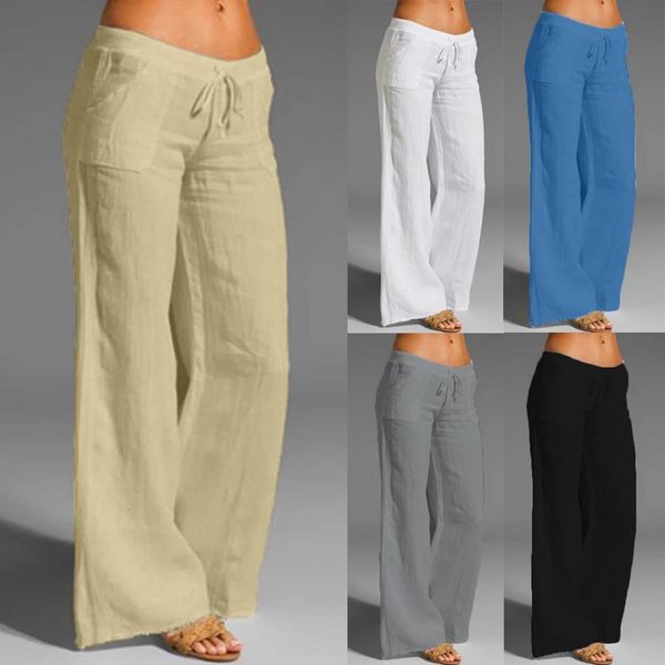 2020 new fashion woman pants casual solid color cotton linen elastic waist drawstring long wide leg pants femme pantalon, Black;white
2020 new fashion woman pants casual solid color cotton linen elastic waist drawstring long wide leg pants femme pantalon, Black;white