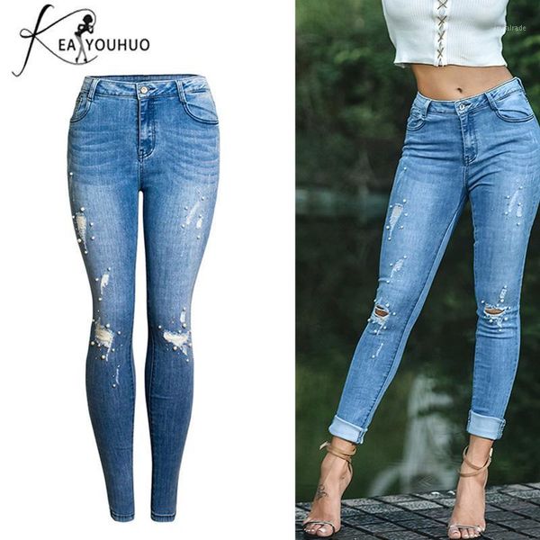 women's jeans 2021 autumn high waist female ripped for women trousers denim beaded pearl skinny woman pants plus size 3xl mom jean1, Blue
women's jeans 2021 autumn high waist female ripped for women trousers denim beaded pearl skinny woman pants plus size 3xl mom jean1, Blue