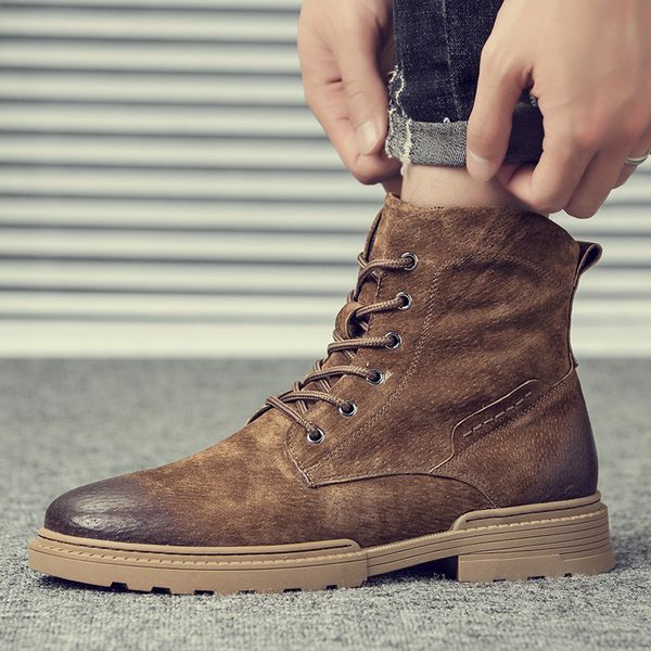 casual desert men's leather work shoes made with cowboy tools loop up platform boot boots male zapatos hombre fhxl, Black
casual desert men's leather work shoes made with cowboy tools loop up platform boot boots male zapatos hombre fhxl, Black