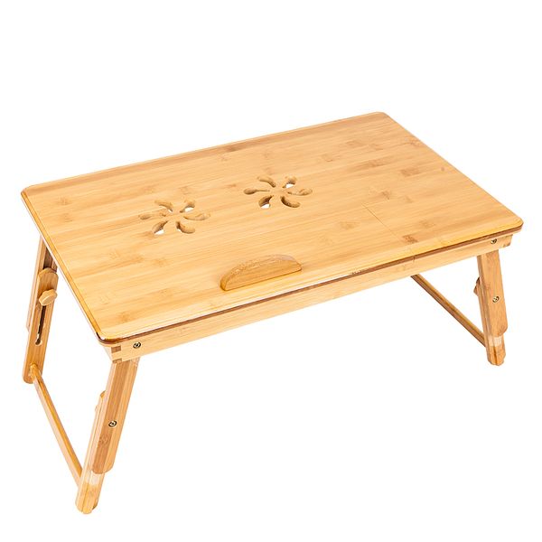 adjustable wood color computer desk bed computer desk convenient practical bamboo computer desk bedroom laptable