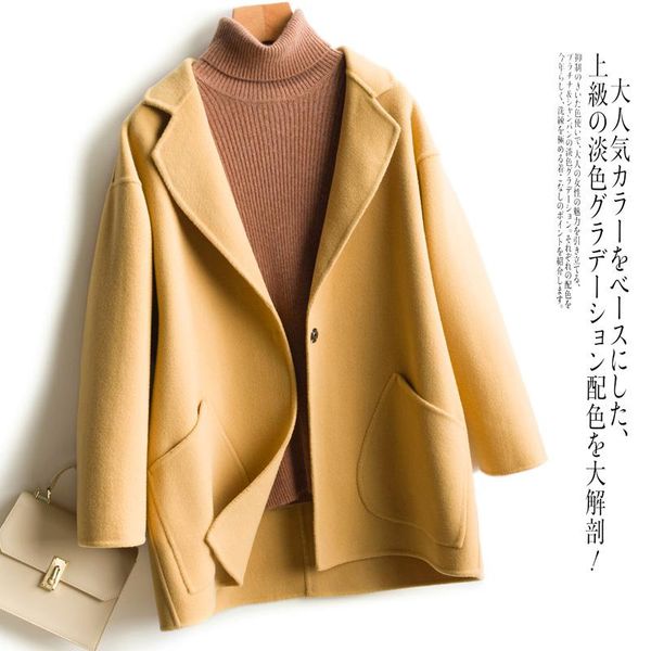women's wool & blends 20 autumn double-sided cashmere coat long high-end korean version of small woolen cloth, Black
women's wool & blends 20 autumn double-sided cashmere coat long high-end korean version of small woolen cloth, Black