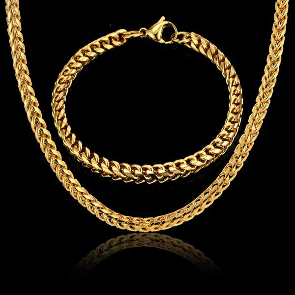 new style 4mm width chain necklace & bracelet set for men gift wholesale african dubai gold color stainless steel jewelry sets, Silver
new style 4mm width chain necklace & bracelet set for men gift wholesale african dubai gold color stainless steel jewelry sets, Silver