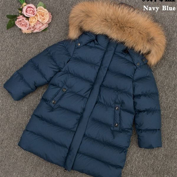 long children's down jacket boys and girls natural hair collar down coat - 30 degrees winter wear lj201120, Blue;gray
long children's down jacket boys and girls natural hair collar down coat - 30 degrees winter wear lj201120, Blue;gray