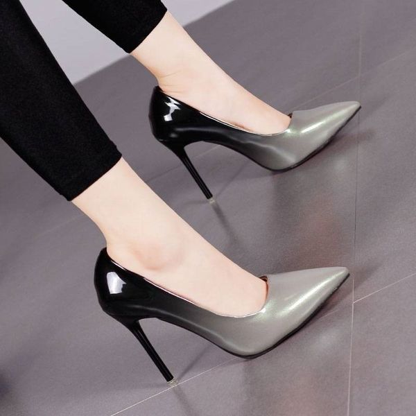 gradient color pointed toe shallow 10cm high heels pumps women shoes2019 office mixed colors thin heels rubber sole ladies shoes c0202, Black
gradient color pointed toe shallow 10cm high heels pumps women shoes2019 office mixed colors thin heels rubber sole ladies shoes c0202, Black