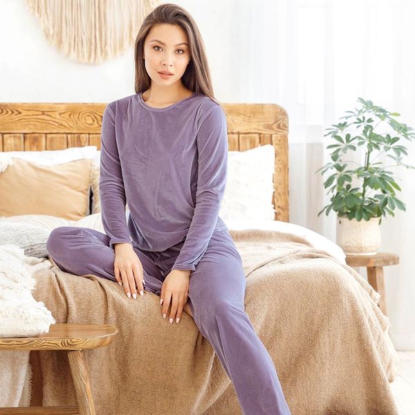 hechan purple velvet women pajamas round neck long sleeve female sleepwear set warm winter home suit pants nightwear casual, Black;red
hechan purple velvet women pajamas round neck long sleeve female sleepwear set warm winter home suit pants nightwear casual, Black;red