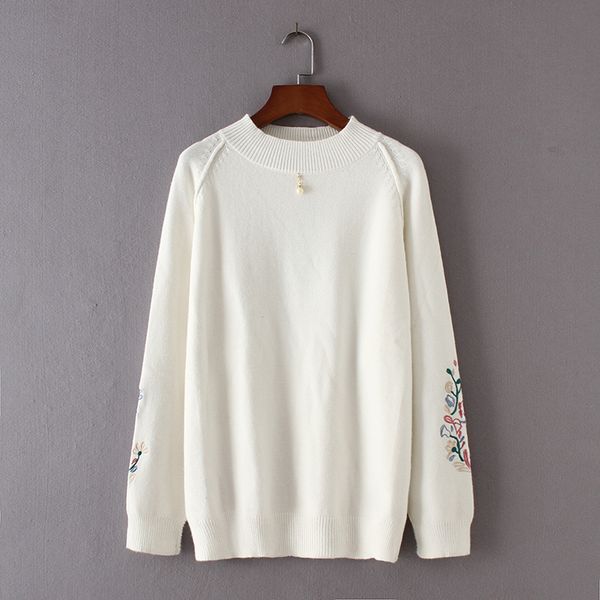 size black plus white crochet sweaters floral winter embroidered casual pullovers outerwear cl06, White;black
size black plus white crochet sweaters floral winter embroidered casual pullovers outerwear cl06, White;black