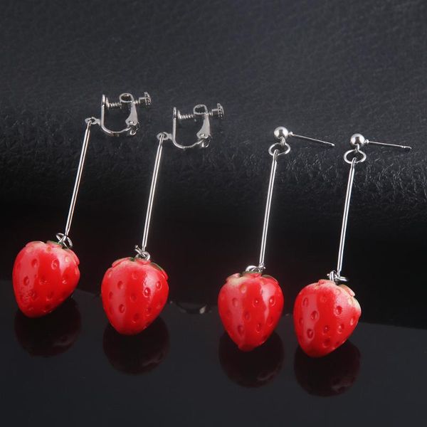 new strawberry earrings female lovely girl simulation red fruit dangle earring for women fine jewelry accessories, Silver
new strawberry earrings female lovely girl simulation red fruit dangle earring for women fine jewelry accessories, Silver