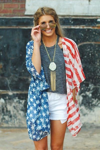 summer female tees without buttons women clothing casual united states national flag printed cardigan, Black
summer female tees without buttons women clothing casual united states national flag printed cardigan, Black