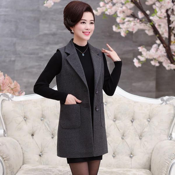 middle-aged and old fashion new women's spring and autumn loaded long vest vest large size mother loaded woolen jacket jacket, Black;white
middle-aged and old fashion new women's spring and autumn loaded long vest vest large size mother loaded woolen jacket jacket, Black;white