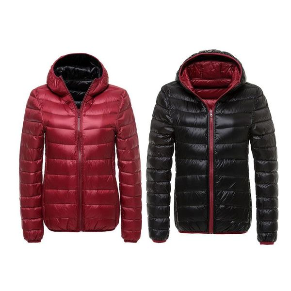 women's jackets winter women ultra light down jacket 90% duck hooded long sleeve slim warm coat parka female two side outwear, Black;brown
women's jackets winter women ultra light down jacket 90% duck hooded long sleeve slim warm coat parka female two side outwear, Black;brown