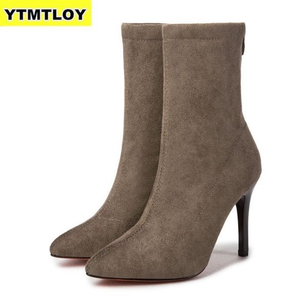women pointed toe elastic slip on heel ankle pumps stiletto botas zapatos de mujer sock shoes high boots y200115, Black
women pointed toe elastic slip on heel ankle pumps stiletto botas zapatos de mujer sock shoes high boots y200115, Black
