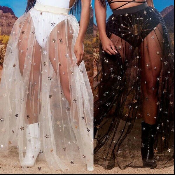 star print mesh skirt women see through tulle tutu sheer maxi long skirts vestidos drop shipping, Black
star print mesh skirt women see through tulle tutu sheer maxi long skirts vestidos drop shipping, Black