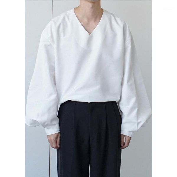 korean v-neck pullover shirt men's fashion dress shirt mens business casual white men streetwear loose long-sleeved1, White;black
korean v-neck pullover shirt men's fashion dress shirt mens business casual white men streetwear loose long-sleeved1, White;black