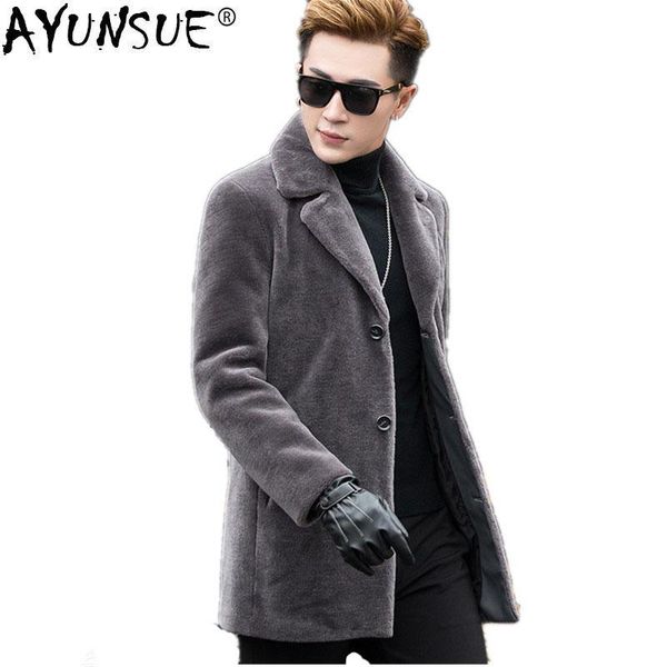 ayunsue 100%wool fur coat winter jacket men natural sheep shearling fur coat men's thick plus size long jacket aw9939 my758, Black
ayunsue 100%wool fur coat winter jacket men natural sheep shearling fur coat men's thick plus size long jacket aw9939 my758, Black