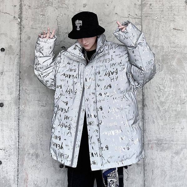 hybskr winter new men's parkas casual oversize woman coats warm stand collar reflective thicken zipper male clothing 201027, Black
hybskr winter new men's parkas casual oversize woman coats warm stand collar reflective thicken zipper male clothing 201027, Black