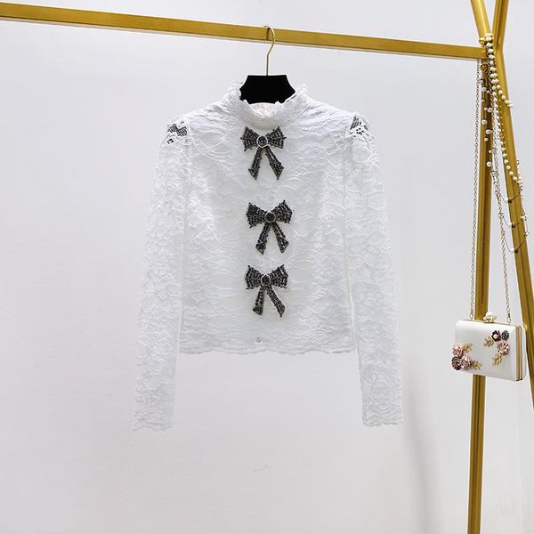 women's blouses & shirts runway designer 2021 spring vintage beading black bow white lace long sleeve shirt blouse elegant clothes
women's blouses & shirts runway designer 2021 spring vintage beading black bow white lace long sleeve shirt blouse elegant clothes