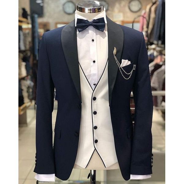 men's suits & blazers mens slim fit tuxedos for groom wedding blazer masculino 3 piece jacket vest and pants sets formal business costu, White;black
men's suits & blazers mens slim fit tuxedos for groom wedding blazer masculino 3 piece jacket vest and pants sets formal business costu, White;black