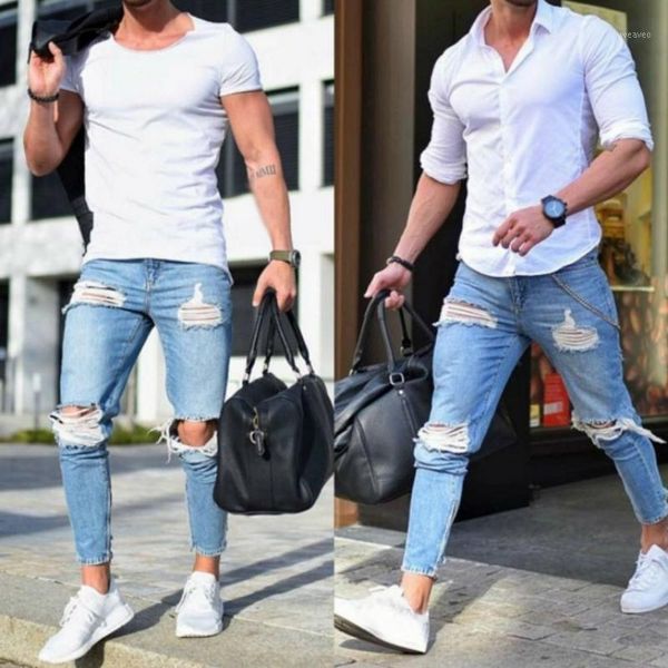 cotton jean men's pencil pants vintage hole cool hip hop trousers guys summer europe america style plus size ripped jeans men1, Blue
cotton jean men's pencil pants vintage hole cool hip hop trousers guys summer europe america style plus size ripped jeans men1, Blue