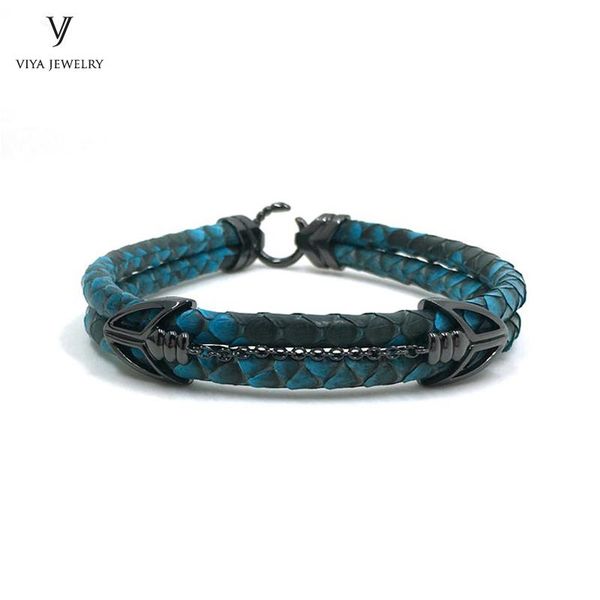 charm bracelets luxury real python bracelet with 925 sterling silver arrow hook clasp genuine leather cords for men, Golden;silver
charm bracelets luxury real python bracelet with 925 sterling silver arrow hook clasp genuine leather cords for men, Golden;silver