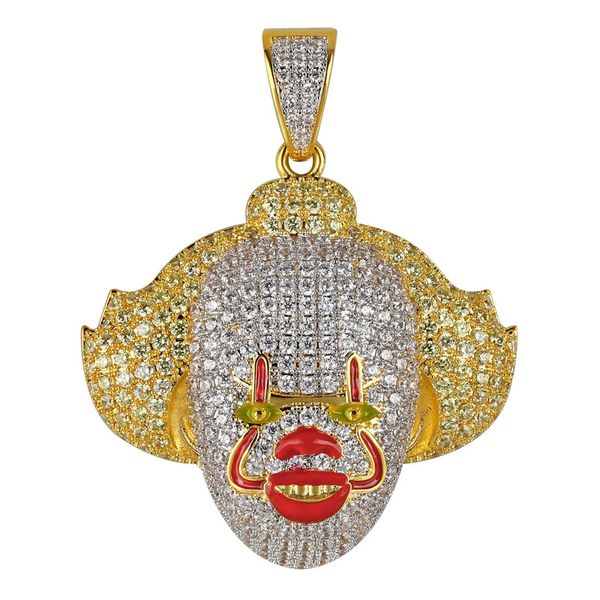 wholesale funny cartoon clown face pendant two tone color men accessory bling pendants necklaces men's full zircon hip hop jewelry, Silver
wholesale funny cartoon clown face pendant two tone color men accessory bling pendants necklaces men's full zircon hip hop jewelry, Silver