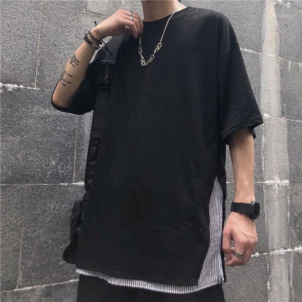 summer short-sleeved t shirt men's fashion stripes stitching casual cotton t-shirt men street wild loose korean tshirt mens 1, White;black
summer short-sleeved t shirt men's fashion stripes stitching casual cotton t-shirt men street wild loose korean tshirt mens 1, White;black