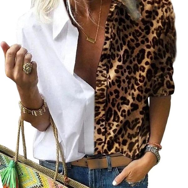 spring fall women's loose leopard print blouse v neck shirt long sleeve oversize patchwork blouse, White
spring fall women's loose leopard print blouse v neck shirt long sleeve oversize patchwork blouse, White