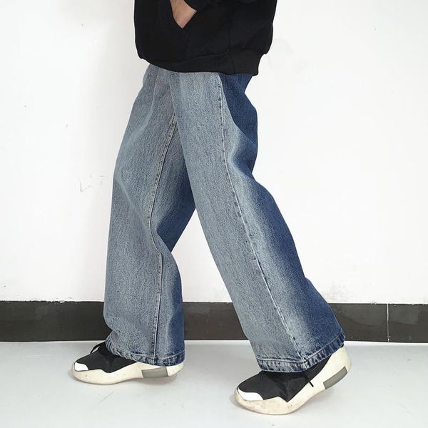 men's jeans high street washed color block pants men and women oversize retro casual denim trousers hip hop loose track, Blue
men's jeans high street washed color block pants men and women oversize retro casual denim trousers hip hop loose track, Blue