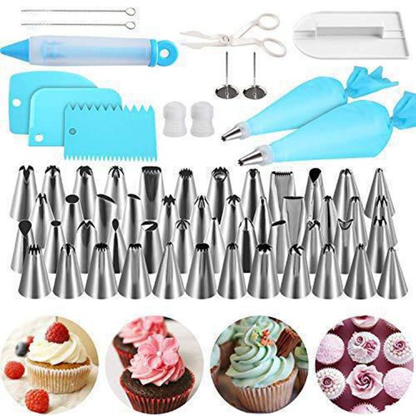 62pcs cake decorating supplies kit for beginners pastry toolsicing tips with spatula russian piping nozzles baking tools q1218
62pcs cake decorating supplies kit for beginners pastry toolsicing tips with spatula russian piping nozzles baking tools q1218