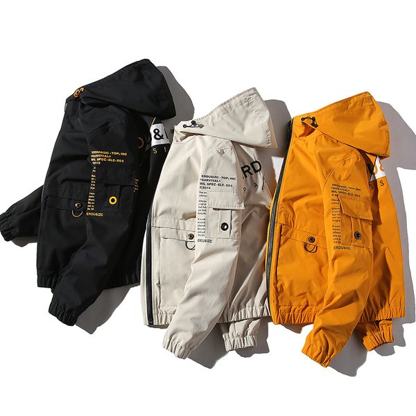men autumn bomber tide brand hooded loose casual tooling men's military jacket kg-308, Black;brown
men autumn bomber tide brand hooded loose casual tooling men's military jacket kg-308, Black;brown