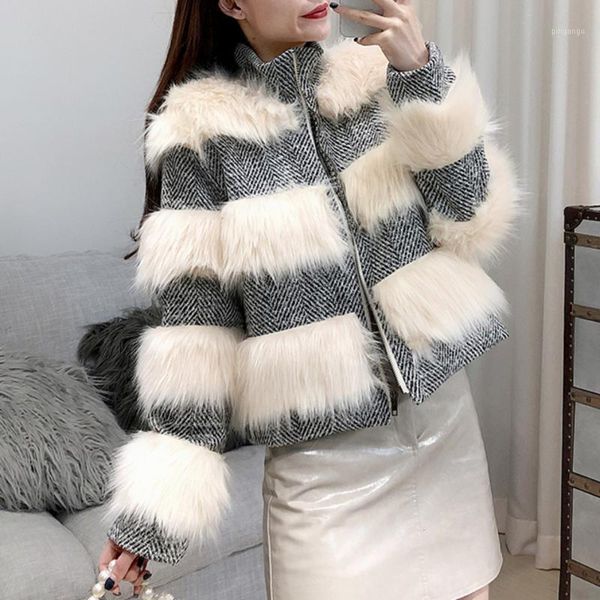 sexemara 2019 winter new patchwork faux fur full sleeve thick zipper open laides fashion warm parkas women coat cpk0331, Black
sexemara 2019 winter new patchwork faux fur full sleeve thick zipper open laides fashion warm parkas women coat cpk0331, Black