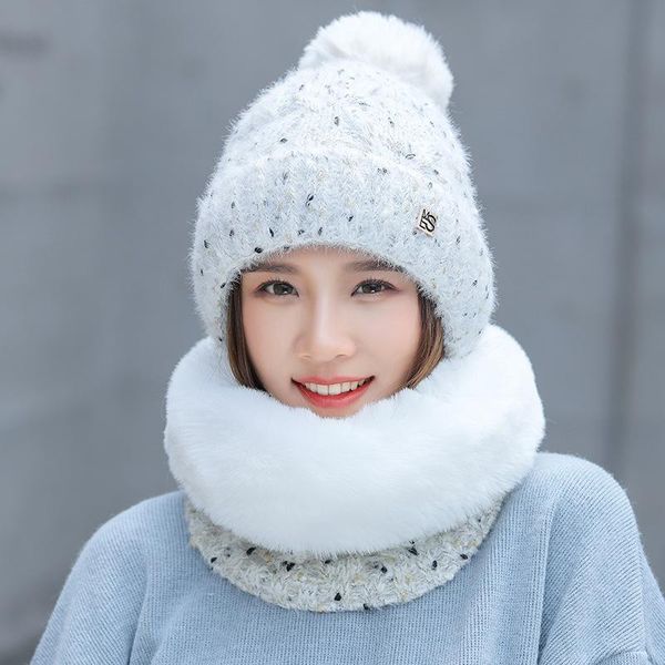 beanie/skull caps sweet lovely snowflake dots knitted hat and mink plush scarf 2pcs set winter women's hats thick warm skullies beanies, Blue;gray
beanie/skull caps sweet lovely snowflake dots knitted hat and mink plush scarf 2pcs set winter women's hats thick warm skullies beanies, Blue;gray