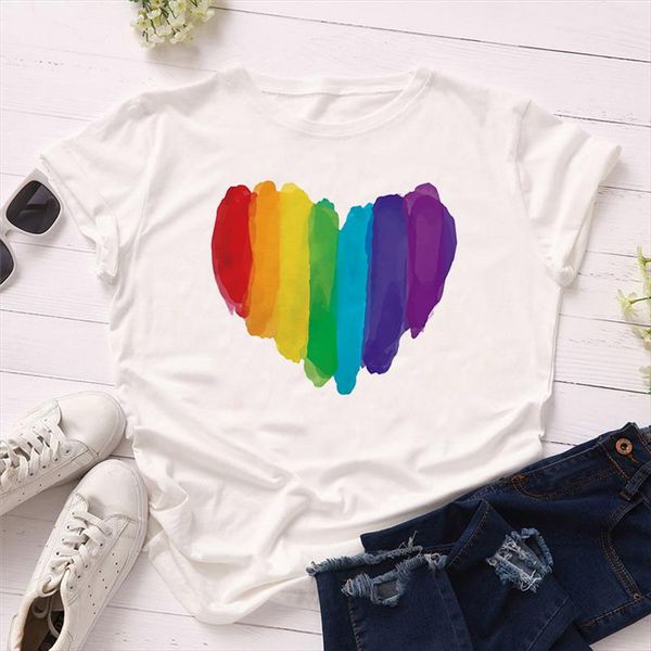 rainbow heart print women t shirt korean style short sleeve female t shirts harajuku fashion girls tees 2021, White
rainbow heart print women t shirt korean style short sleeve female t shirts harajuku fashion girls tees 2021, White