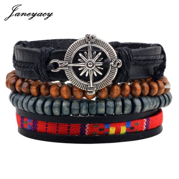 link, chain 2021 3/4 pieces 1 multilayer woven leather bracelet men's fashion jewelery bead brand women's pulsera, Black
link, chain 2021 3/4 pieces 1 multilayer woven leather bracelet men's fashion jewelery bead brand women's pulsera, Black