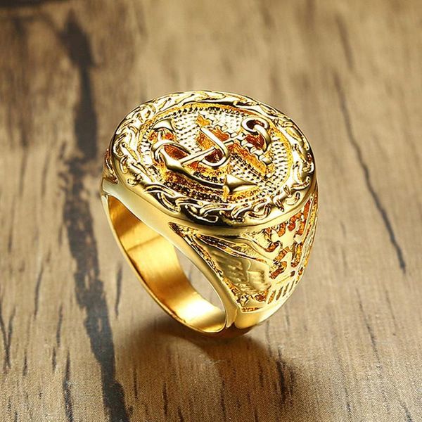 cluster rings 18k gold color titanium stainless steel anchor for men fashion cool jewelry bijoux accessories party gifts sizes 7,8-13, Golden;silver
cluster rings 18k gold color titanium stainless steel anchor for men fashion cool jewelry bijoux accessories party gifts sizes 7,8-13, Golden;silver