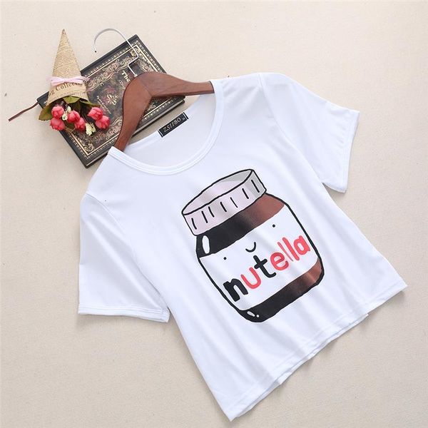 2017 summer t-shirt nutella print white crop short sleeve t shirts fitness women fashion kawaii t-shirt
2017 summer t-shirt nutella print white crop short sleeve t shirts fitness women fashion kawaii t-shirt