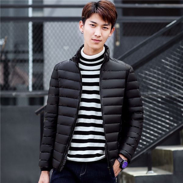 new winter men's down jacket short collar casual versatile fashion youth warm and cold proof sports coat, Black
new winter men's down jacket short collar casual versatile fashion youth warm and cold proof sports coat, Black
