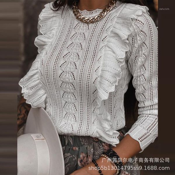 wepbel women spring autumn hollow out ruffles knitted sweatshirt pullover sweater ladies elegant long sleeve o neck knitwear1, White;black
wepbel women spring autumn hollow out ruffles knitted sweatshirt pullover sweater ladies elegant long sleeve o neck knitwear1, White;black